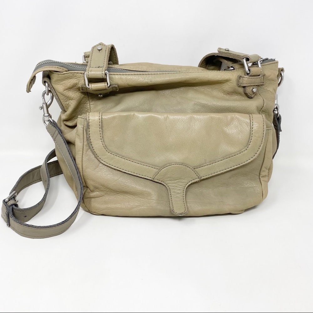 Liebeskind Taupe Leather Satchel Crossbody Bag